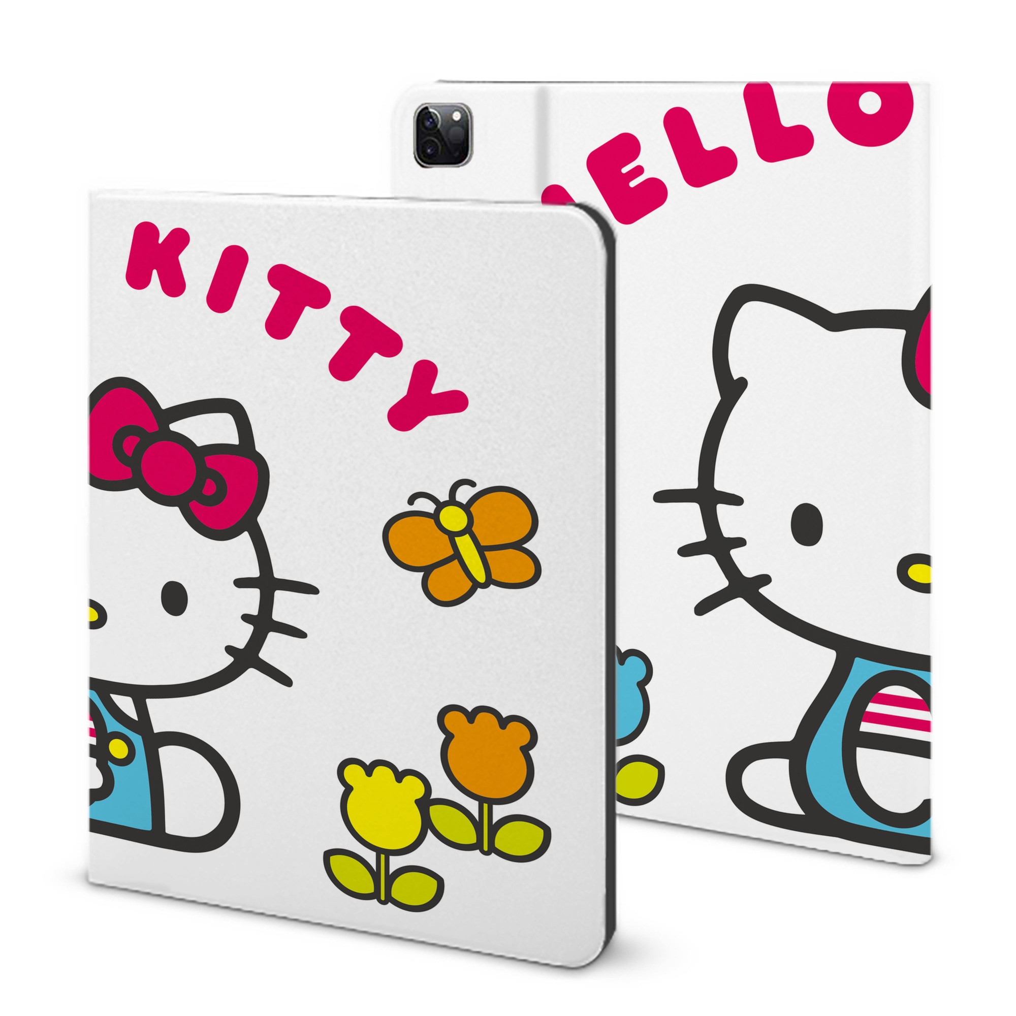 （画像用） Hello Kitty ハローキティ IPad ケース ブック型 PUレザー TPU 耐衝撃 軽量 薄型 ペン収納なし 全面保護 IPad 各モデル対応